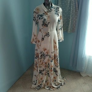 Free People Floral Maxi Dress - White and Blue